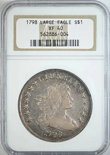1798年 ドレープ胸像 ドル $1 NGC XF40 - 大型鷲