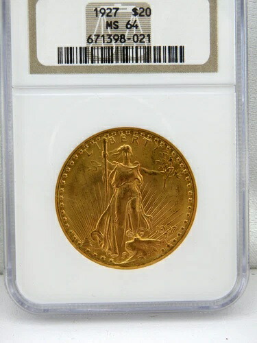 1927年 20ドル セント・ゴーデンズ ゴールド ダブルイーグルコイン MS-64（NGC）