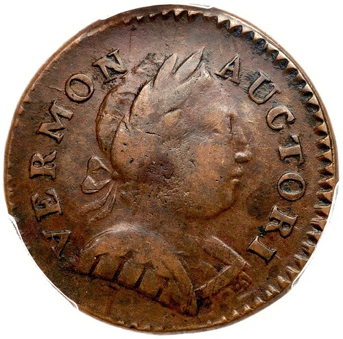 1788年 RR-17 R-4 PCGS XF 40 胸像右 バーモント植民地銅貨