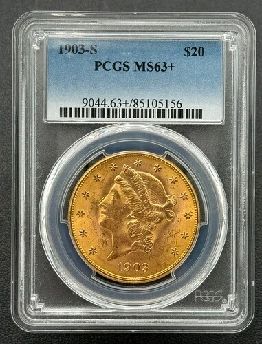 1903年 S $20 ゴールド リバティ ダブルイーグル MS 63+ PCGS、高グレード ベターデート