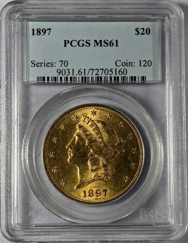 1897年 ダブルイーグルス リバティヘッド PCGS MS-61