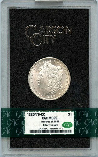 1880/79-CC リバース 78 ドル モルガン・ダラー GSA ホード CACG MS65+ CAC