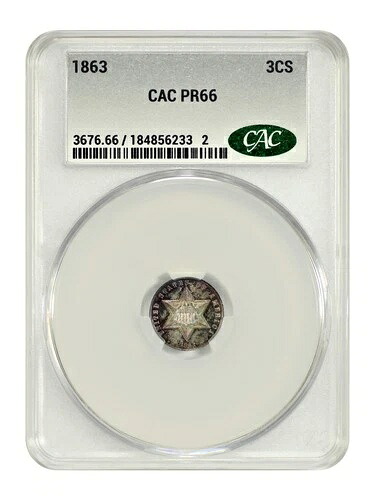 1863 3CS CACG PR66 - 3セント銀貨