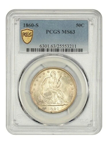 1860-S 50C PCGS MS63 - 自由の女神像半ドル