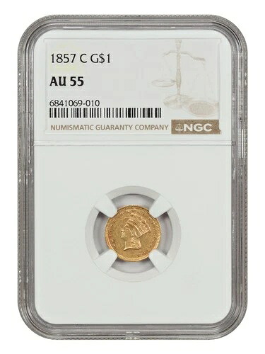 1857年-C G $1 NGC AU55 -ゴールドドル- 797,720円