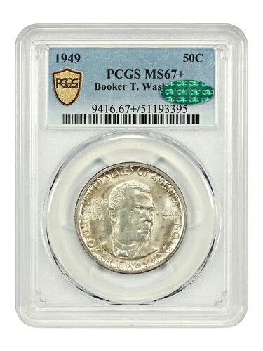 1949年 50セント ブッカー・T・ワシントン PCGS/CAC MS67+ - クラシックシルバー記念品