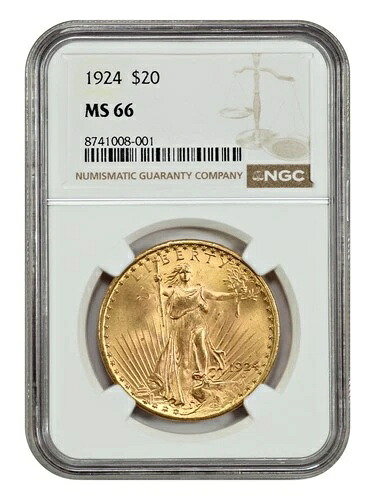 1924 $20 NGC MS66 - セント・ゴーデンズ $20