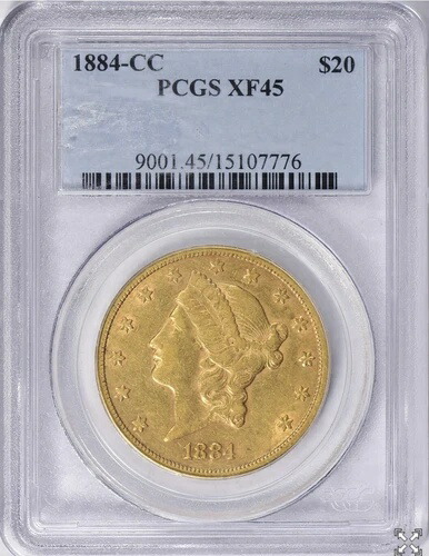 1884年-CC $20ゴールドリバティ ダブルイーグル PCGS XF45-