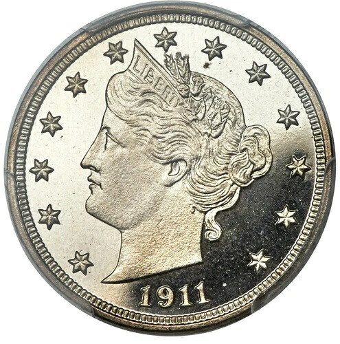 1911 5C PR67 カメオ PCGS プルーフ リバティ ヘッド V ニッケル 5c 801,185円