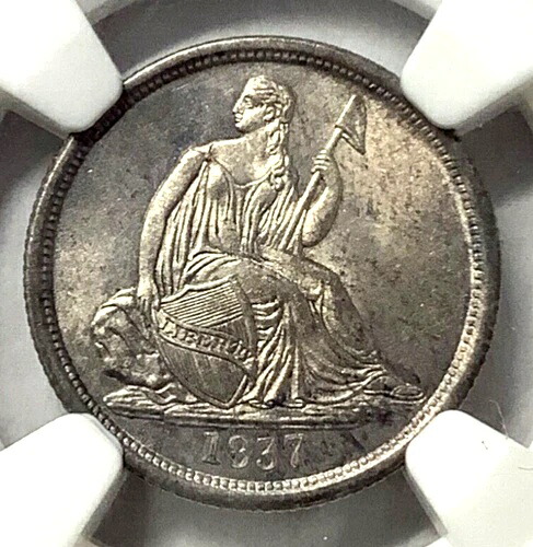 1837年製 座像ダイム(星なし) NGC MS 65!素晴らしいコインです!|WORLD RESOURCE【QUEEN店】