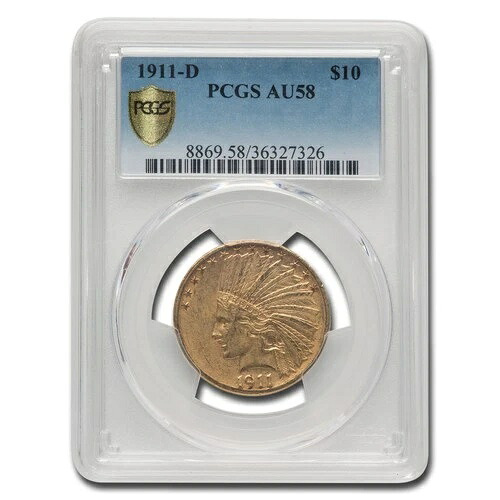 1911-D 10ドル インディアンゴールドイーグル AU-58 PCGS