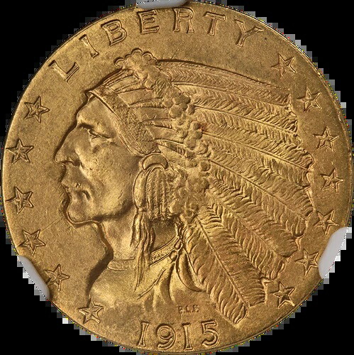 1915年 インディアンゴールド $2.50 NGC MS65 素晴らしい魅力 ストロングストライク-