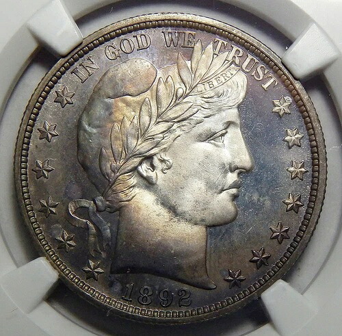 1892年 NGC PF67 カメオ バーバー ハーフダラー