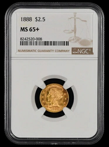 1888年 $2.5 ゴールド クォーター イーグル NGC MS65+-