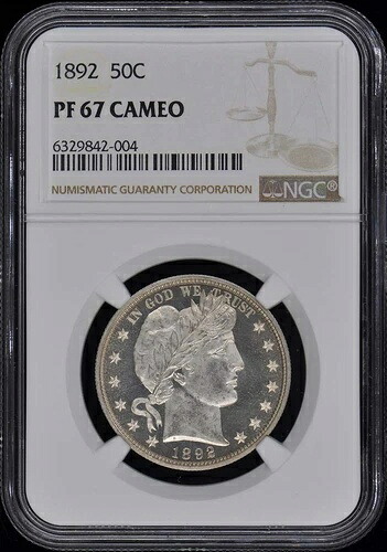 1892 バーバーハーフドル 50C NGC PR67CAM-