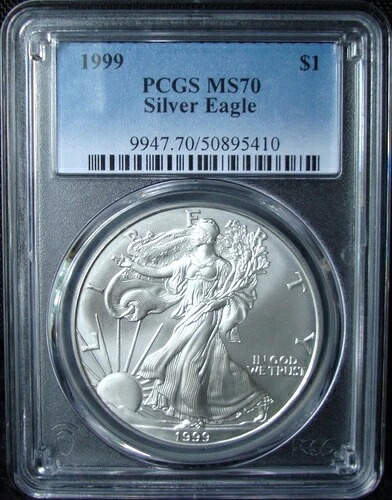 1999年 1オンス シルバー アメリカンイーグルドル - PCGS MS 70 825,055円