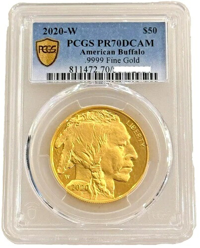 2020 W $50 プルーフゴールド バッファロー PCGS PR70 DCAM - キーデート