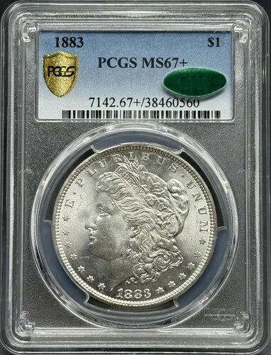 1883年 モーガンシルバードル PCGS MS-67+ CAC-