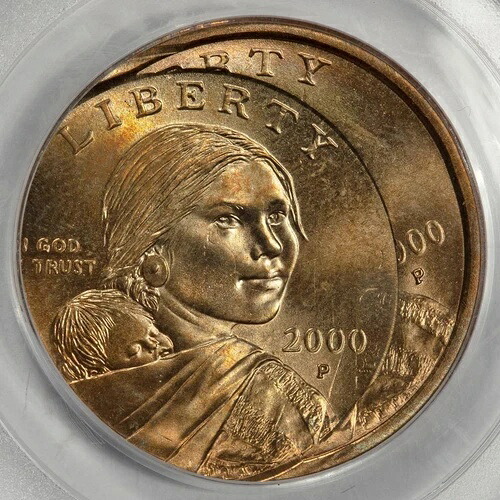 2000 PCGS MS66 オフセンター ダブルストラック サカガウィアドル ミントエラー グレートコイン-
