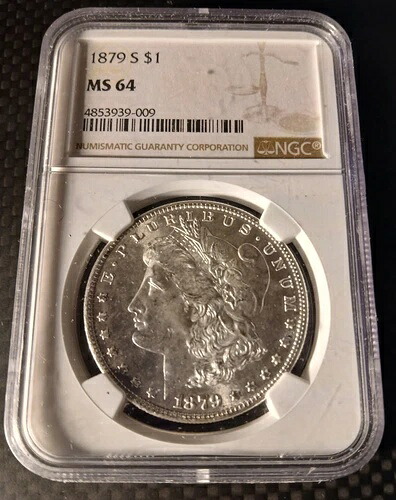 1879-S 1ドル モルガン銀貨 NGC MS64 PL 未流通コイン プルーフ風ミラー