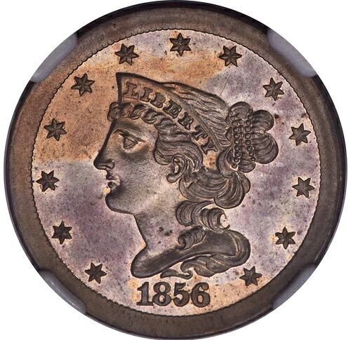 1856年 1/2C ハーフセント 、Judd-177 、Pollock-205 、R.5 、PR65 NGC 。 (CAC)-｜WORLD RESOURCE【QUEEN店】