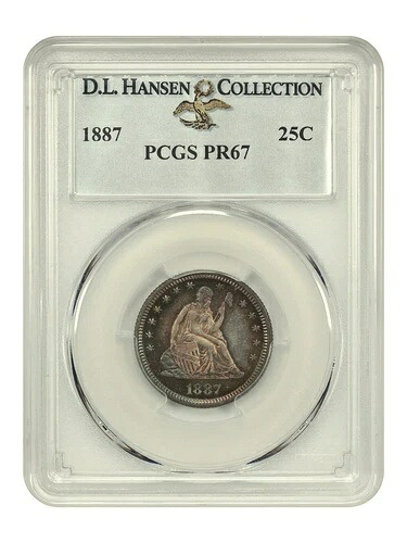 1887年 25C PCGS PR67 例：D.L. ハンセン～｜WORLD RESOURCE【QUEEN店】