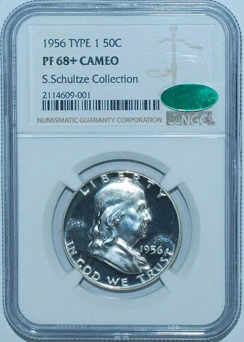 1956年 NGC PR68+CAM CAC カメオ T1 タイプ1 FS-901 プルーフ フランクリン ハーフダラー|WORLD RESOURCE【QUEEN店】