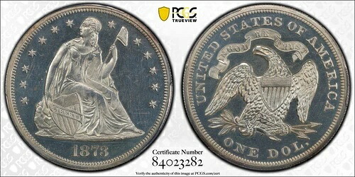 1873年 自由の女神座像 シルバードル PCGS PR63+CAM DDR-｜WORLD RESOURCE【QUEEN店】
