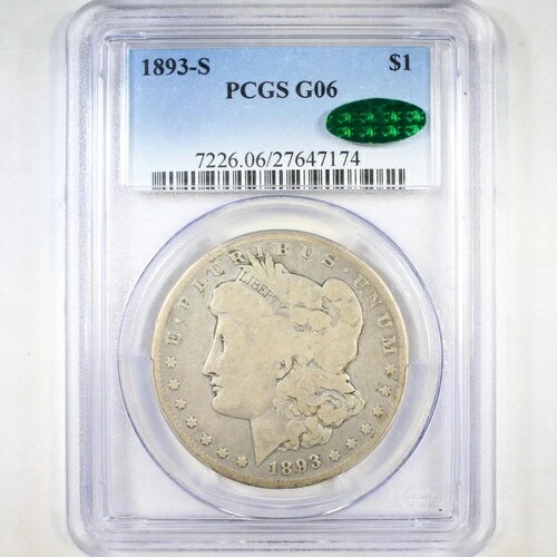 1893-S $1 PCGS/CAC G6 - モルガン・ダラー - キー・デイト・モルガン希少品｜WORLD RESOURCE【QUEEN店】