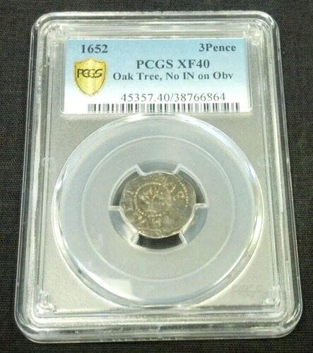 1652年 マサチューセッツ州 オークツリーシルバー 3ペンス PCGS XF40。2025年2月26日値下げ (2273)｜WORLD RESOURCE【QUEEN店】