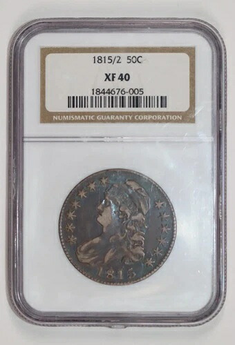 1815/2 キャップバストハーフドル NGC XF40 -素敵なオーバースカラー!-