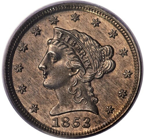 1853 E1C 1セント、ジャッド 149、ポロック 178、高 R.6 PR64 PCGS。(CAC) The New M...