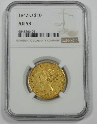 1842-O ゴールド リバティヘッド イーグル 10ドル NGC AU 53｜WORLD RESOURCE【QUEEN店】