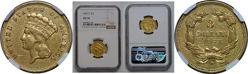 1857年-S $3プリンセス NGC AU-50-｜WORLD RESOURCE【QUEEN店】
