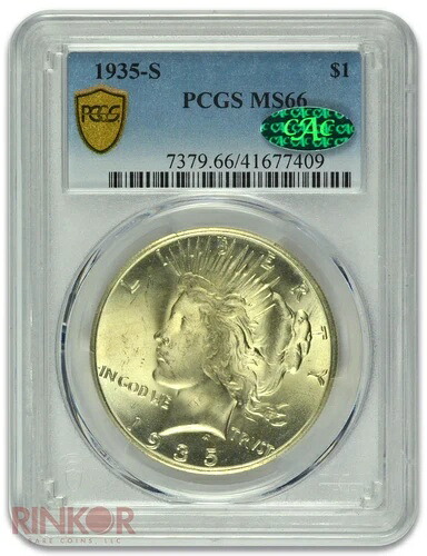 1935-S 1ドル平和ドル PCGS MS 66 CAC|WORLD RESOURCE【QUEEN店】
