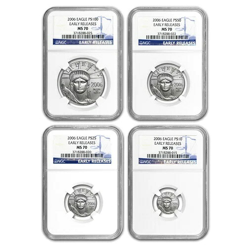 2006年 4枚セット プラチナイーグルコイン MS-70 NGC（早期リリース）｜WORLD RESOURCE【QUEEN店】