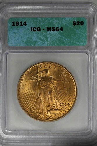 1914 20.00 ICG MS64 20ドル金貨、セント・ゴーデン｜WORLD RESOURCE【QUEEN店】