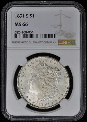 1891-S モルガン・ダラー S$1 NGC MS66|WORLD RESOURCE【QUEEN店】