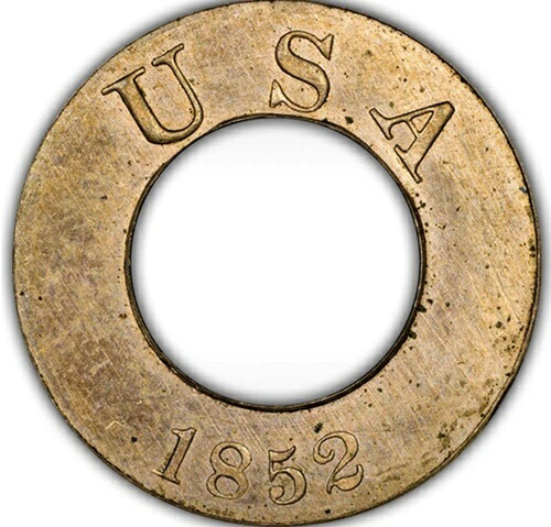 1852年米国トークン穴あきパターンCACG PR 64｜WORLD RESOURCE【QUEEN店】