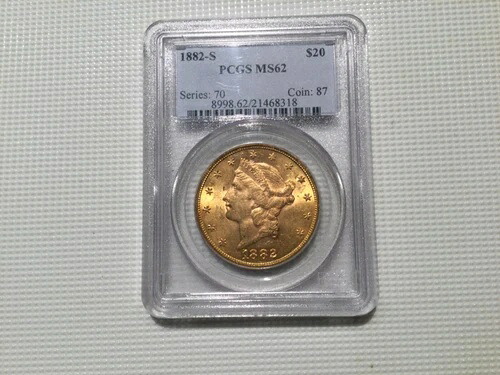 1882-S リバティゴールド ダブルイーグル 20ドル PCGS MS62｜WORLD RESOURCE【QUEEN店】