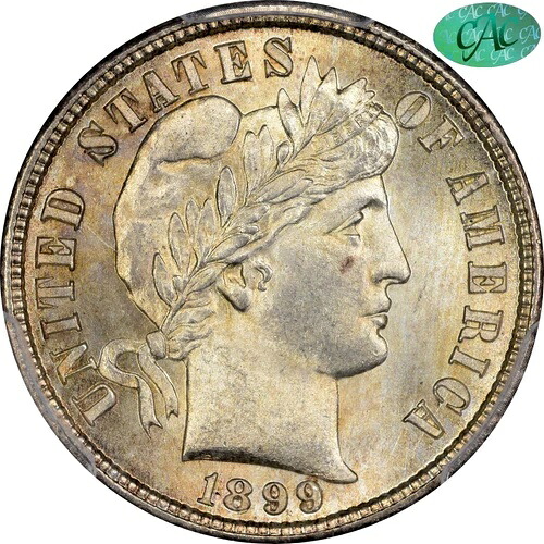 1899-S 10C MS66+ PCGS CAC バーバーダイム｜WORLD RESOURCE【QUEEN店】