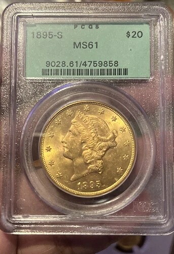 1895-S 20ドル リバティヘッド ゴールド ダブルイーグル ? PCGS MS61 ラトラーホルダー レア｜WORLD RESOURCE【QUEEN店】