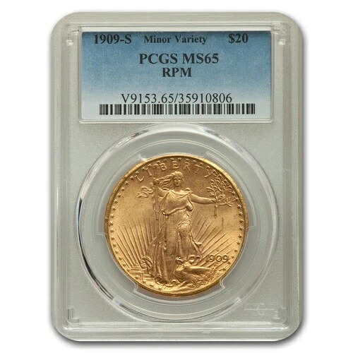 1909年-S/S $20 セントゴーデンズ ゴールド ダブルイーグル MS-65 PCGS (RPM)-|WORLD RESOURCE【QUEEN店】