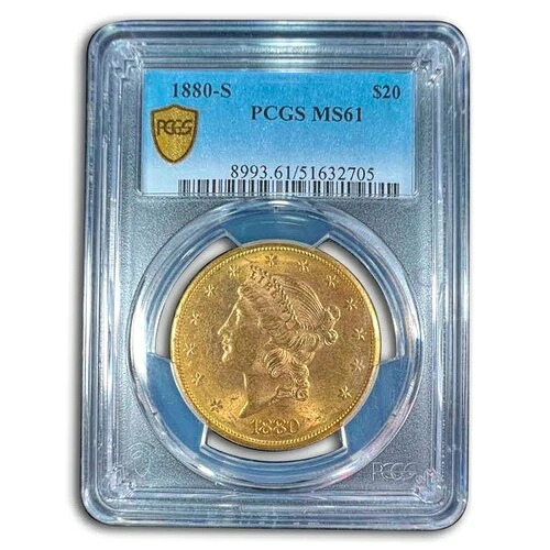 1880年-S $20 リバティゴールド ダブルイーグル MS-61 PCGS- 884,730円