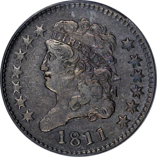 1811 1/2C C-2 クラシックヘッドハーフセント PCGS XF40｜WORLD RESOURCE【QUEEN店】