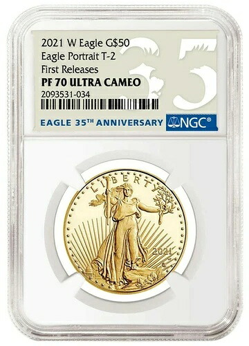 2021年 1オンス W プルーフ ゴールド NGC PF70 アメリカンイーグル オンス $50 21EBN タイプ 2 T2｜WORLD RESOURCE【QUEEN店】