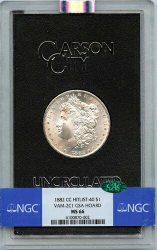 1882-CC ヒットリスト-40 モルガン・ダラー VAM-2C1 GSA ホード S$1 NGC MS66 (CAC)