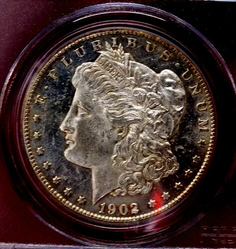 モーガン シルバードル 1902 S PCGS AU 55+++ アンダーグレード オールドホルダー PL UNC!! すごい