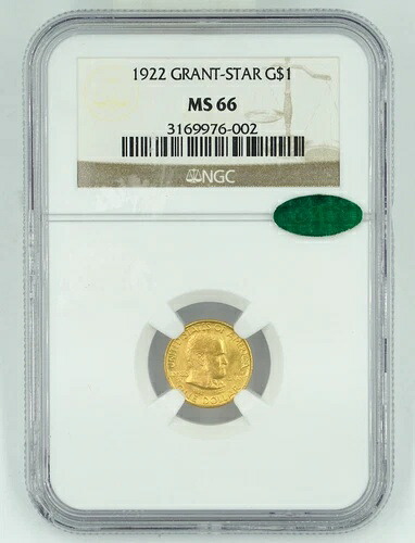 1922年 NGC & CAC MS66 グラント・ウィズ・スター記念金貨 439,120円
