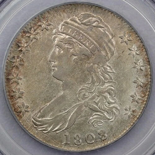 1808/7 50セント キャップドバスト ハーフダラー - PCGS AU 53